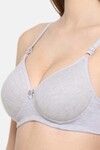 Floret Padded Non-Wired Full Coverage T-Shirt Bra - Cool Grey — thumbnail 5